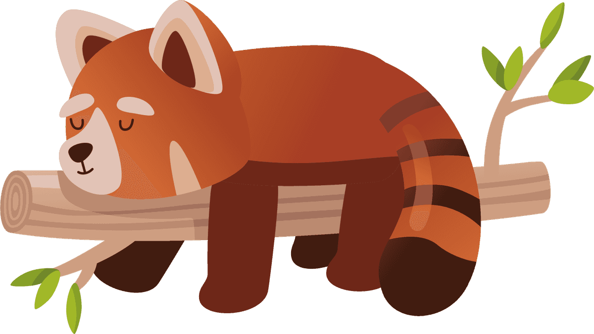 ratel cute red panda cartoon set