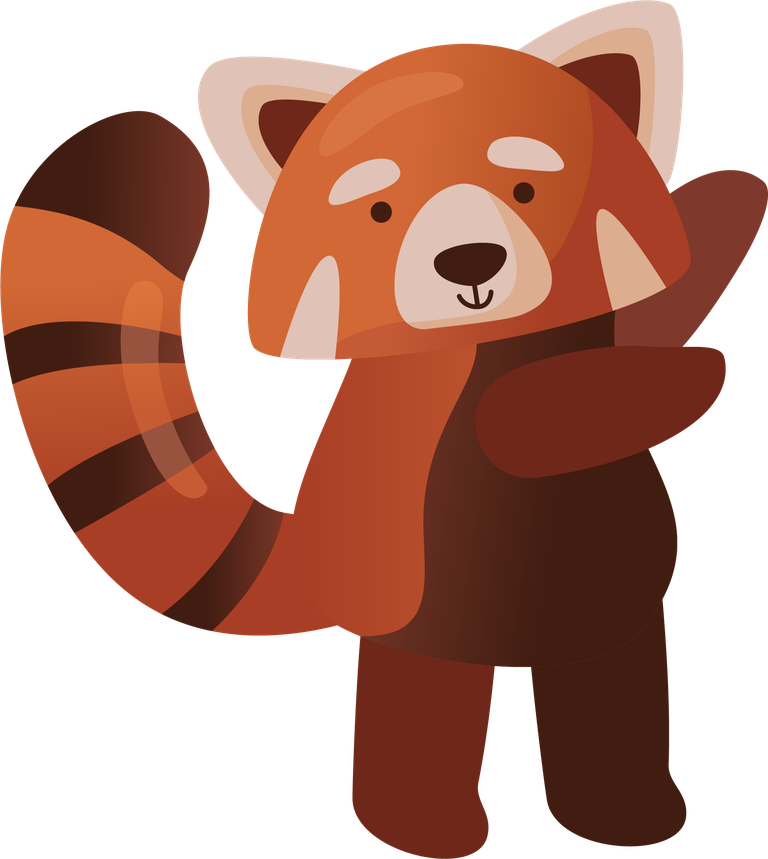 ratel cute red panda cartoon set