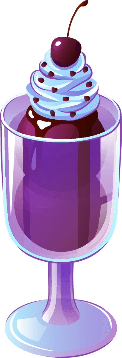 realistic colorful ice cream icon in a stylish dessert glass with whipped cream and cherry