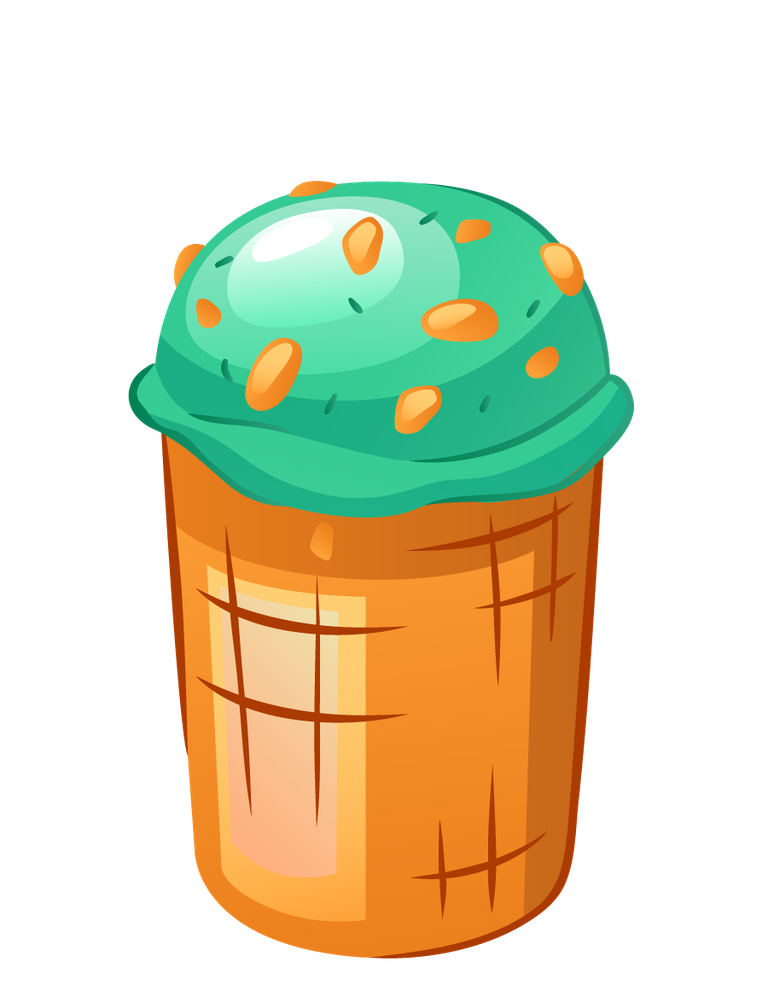 realistic colorful ice cream icon with sprinkles in a waffle cup for summer treats