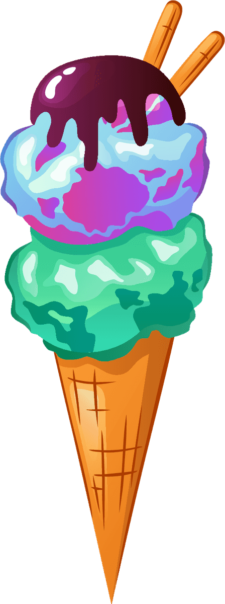 realistic colorful ice cream icon