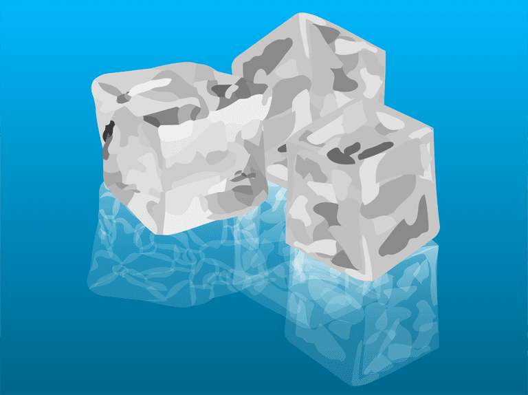 realistic design of crushed ice with melted transparent and shinny effect