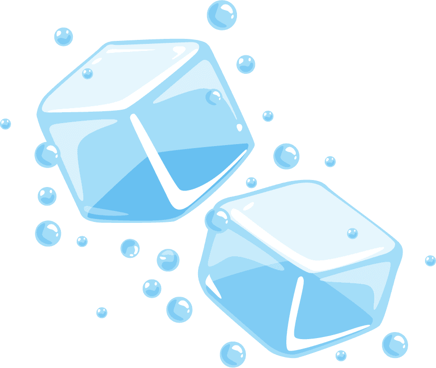 realistic design of crushed ice with melted transparent and shinny effect