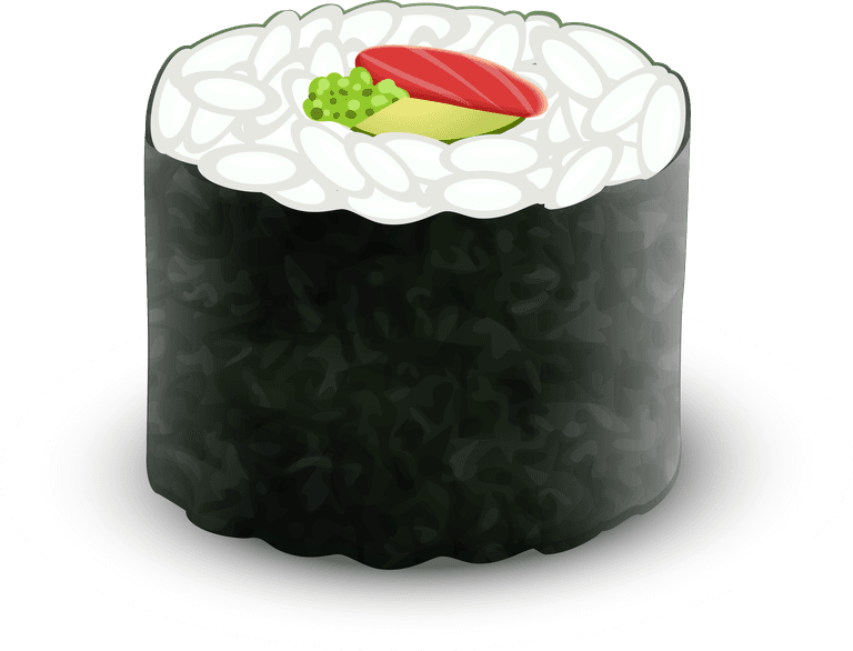 realistic fresh sushi set clipping path isolated illustration