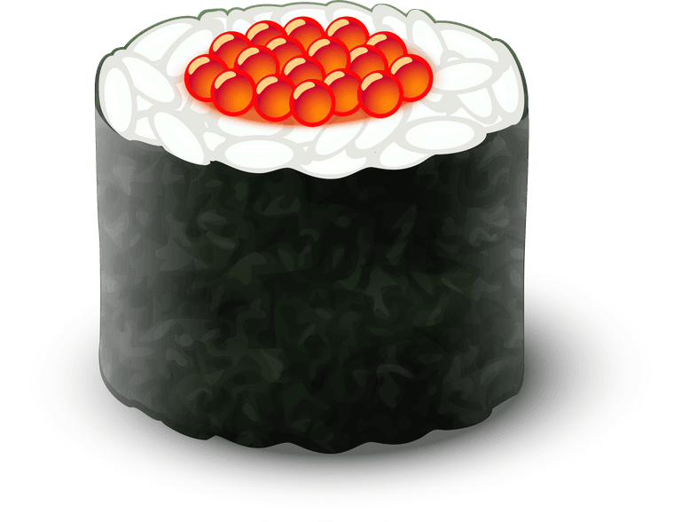 realistic fresh sushi set clipping path isolated illustration