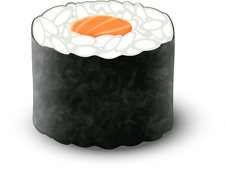 realistic fresh sushi set clipping path isolated illustration