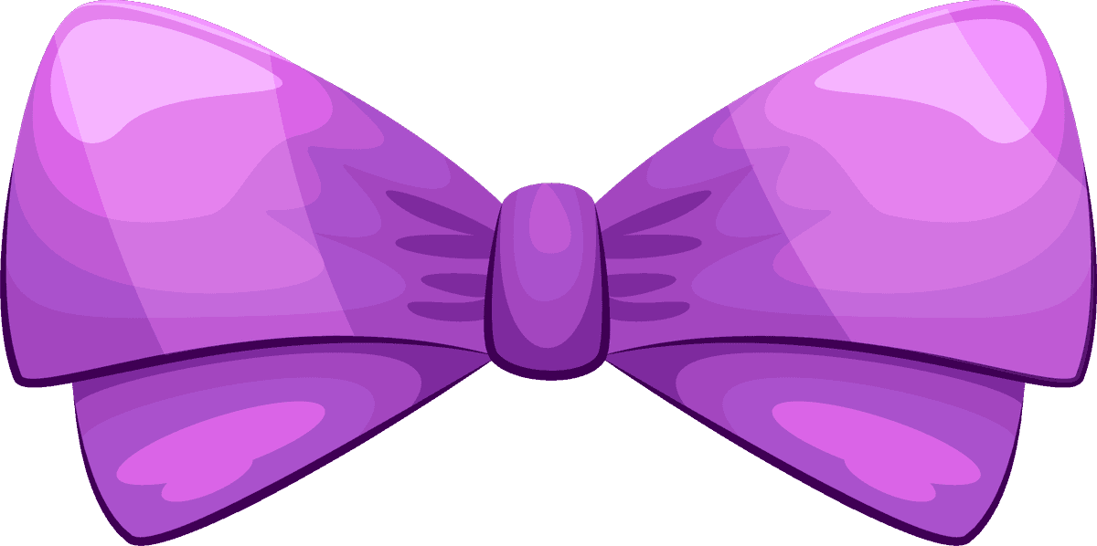 realistic gift ribbon bow illustration in vibrant purple for festive occasions and decor