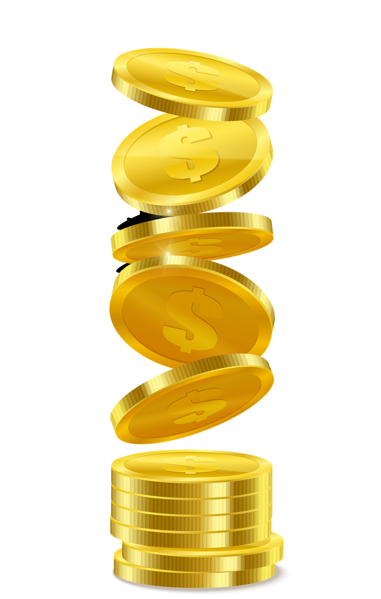 realistic gold coins darktransparent stacked for financial themes and gaming applications