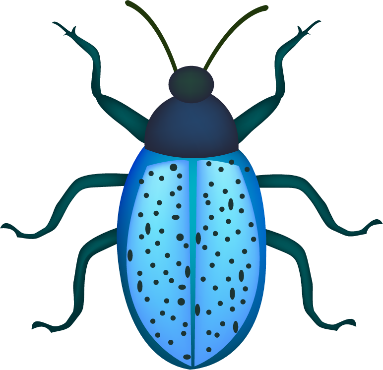 realistic lively insects illustration of a striking blue beetle for educational use