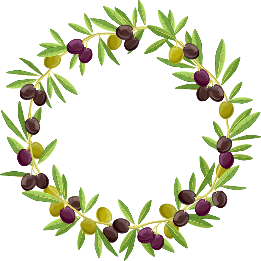 realistic olive branches leave fruit