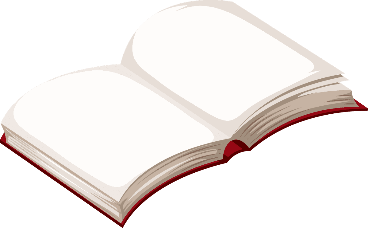 realistic open book clipart for educational materials or storytelling projects