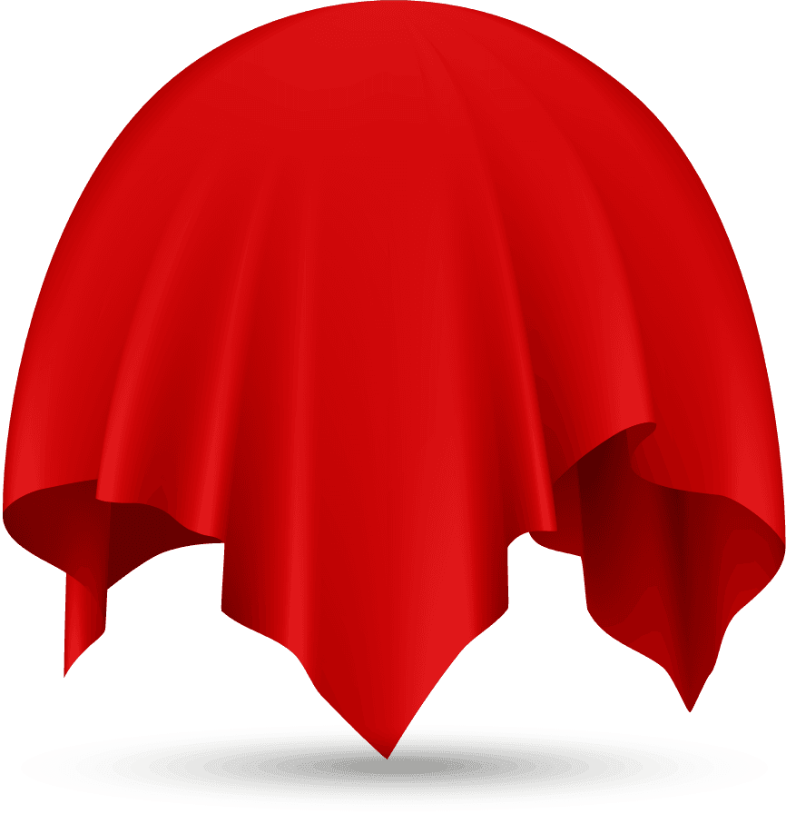 red silk cloth covered objects realistic with draped frame car hanging napkin tablecloth curtain
