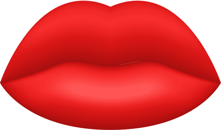 red woman lips illustration isolated on white background