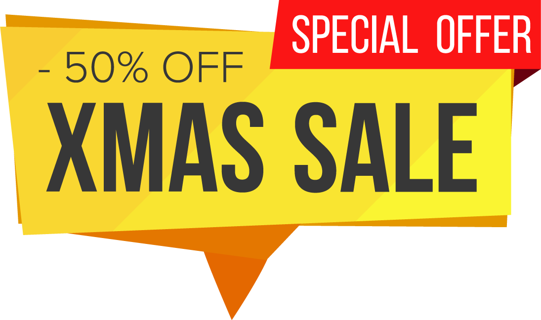 Red yellow Christmas sale sticker vector