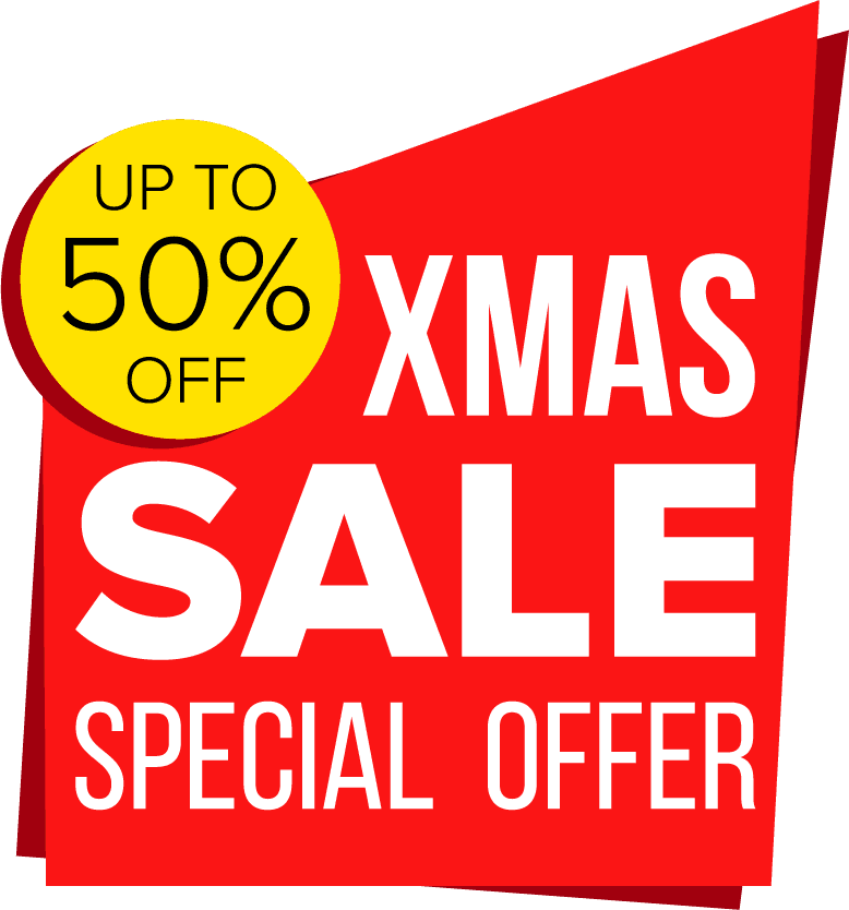 Red yellow Christmas sale sticker vector