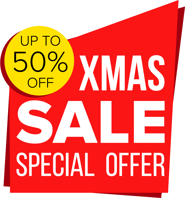 Red yellow Christmas sale sticker vector