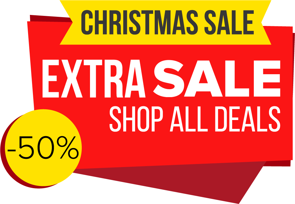 Red yellow Christmas sale sticker vector