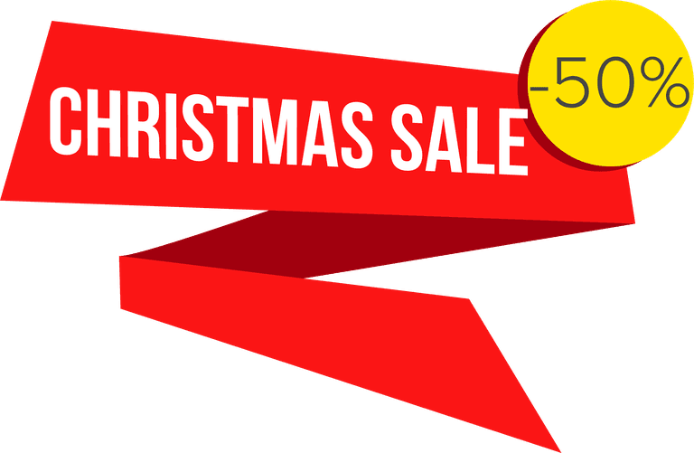 Red yellow Christmas sale sticker vector