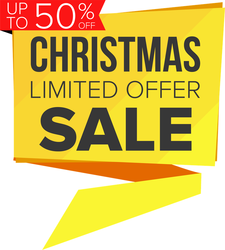 Red yellow Christmas sale sticker vector