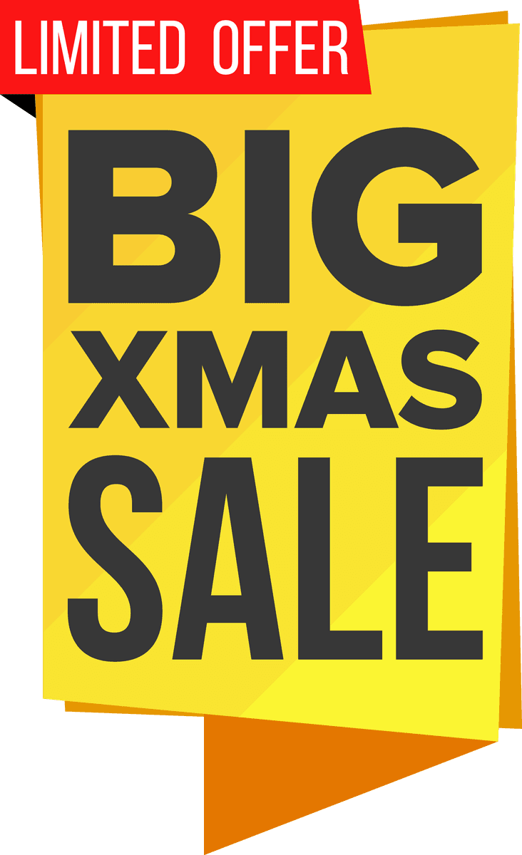 Red yellow Christmas sale sticker vector