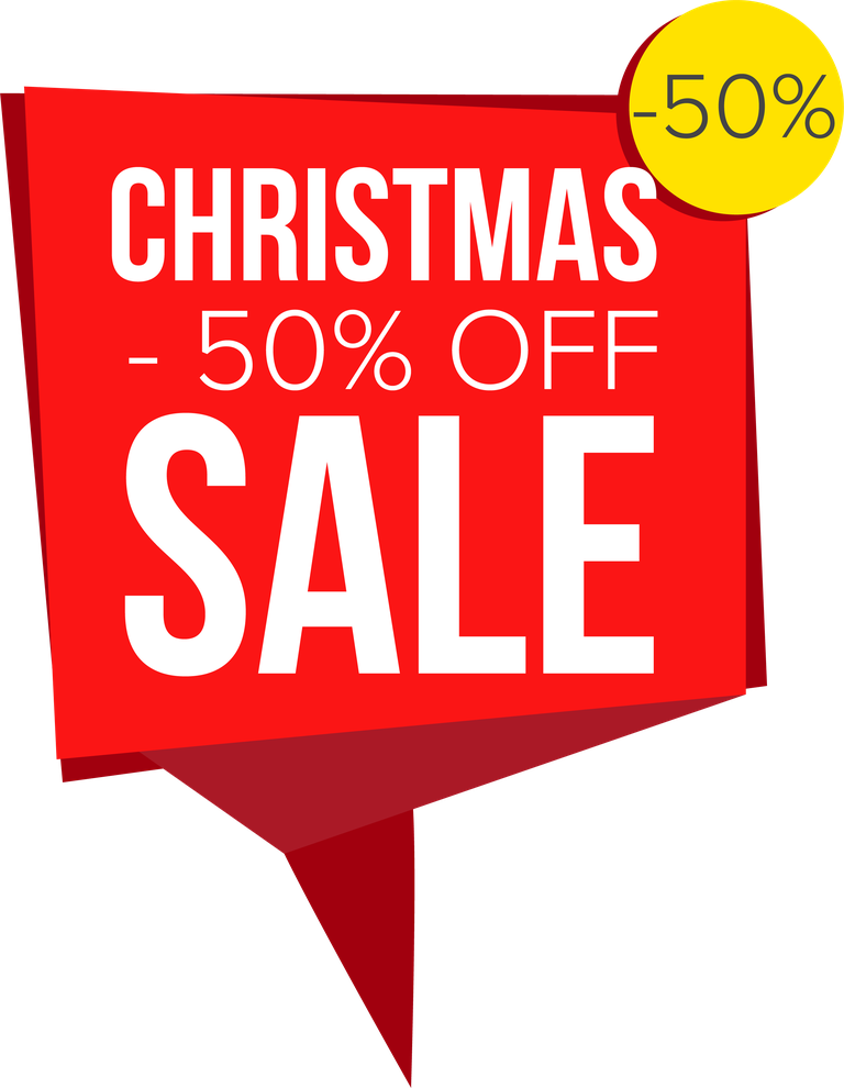 Red yellow Christmas sale sticker vector