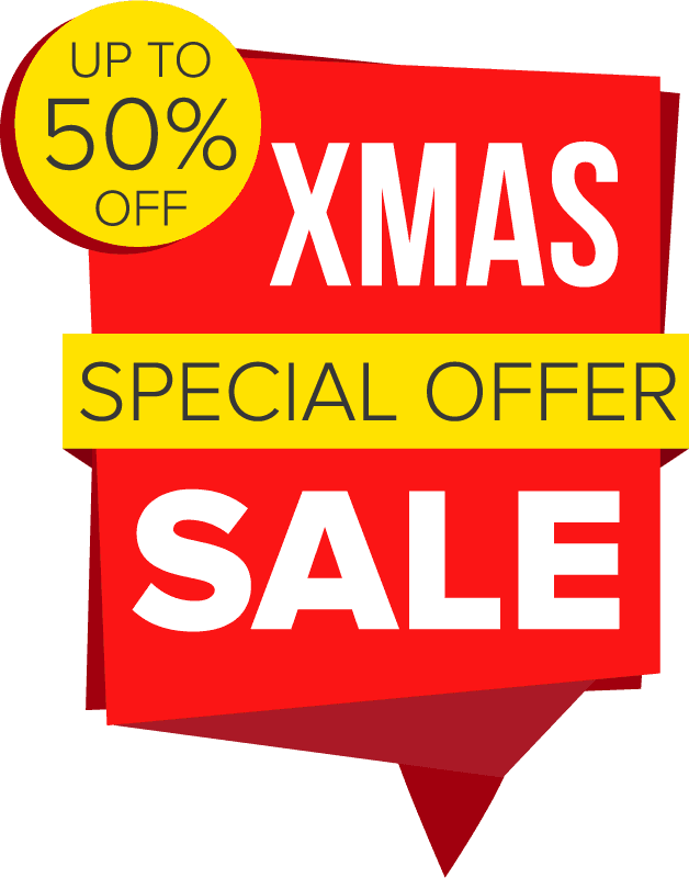 Red yellow Christmas sale sticker vector