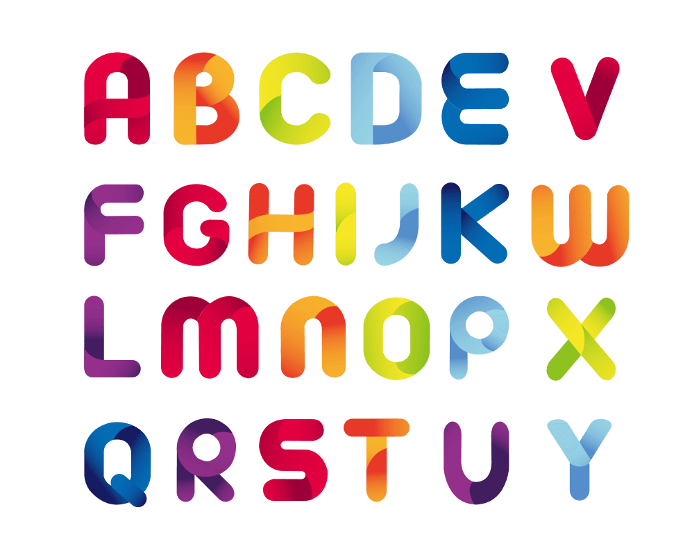 colorful alphabet for educational content