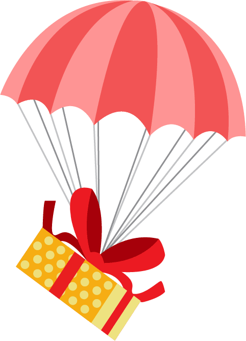 gift box parachute icon