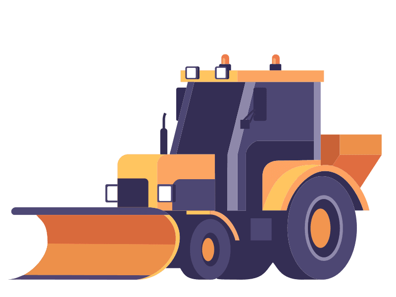 modern snowplow illustration for winter road clearance