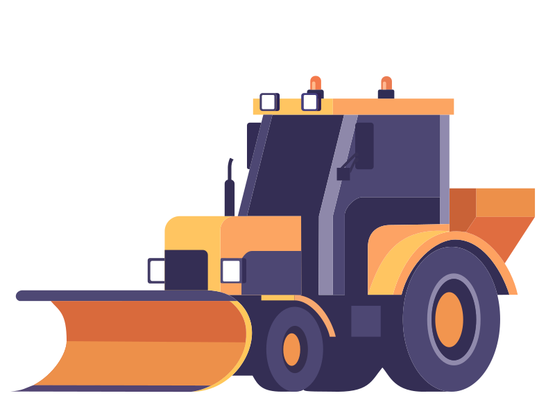 modern snowplow illustration for winter road clearance