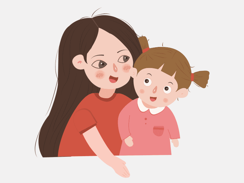mother-child bonding illustration for parenting content