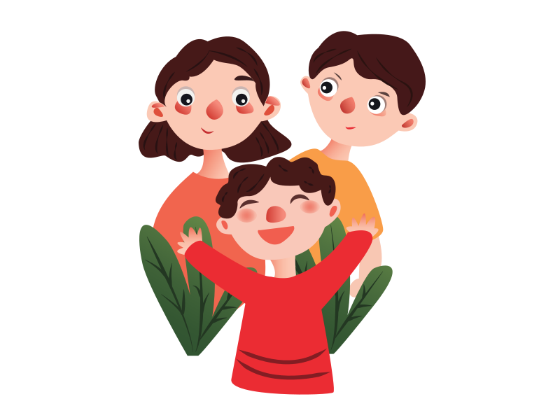 three playful children illustration for educational content