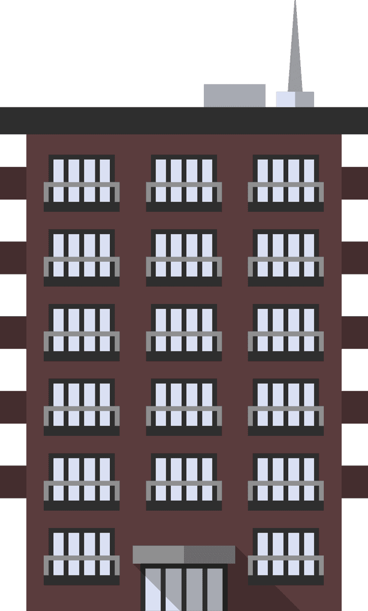 flat residential building illustration