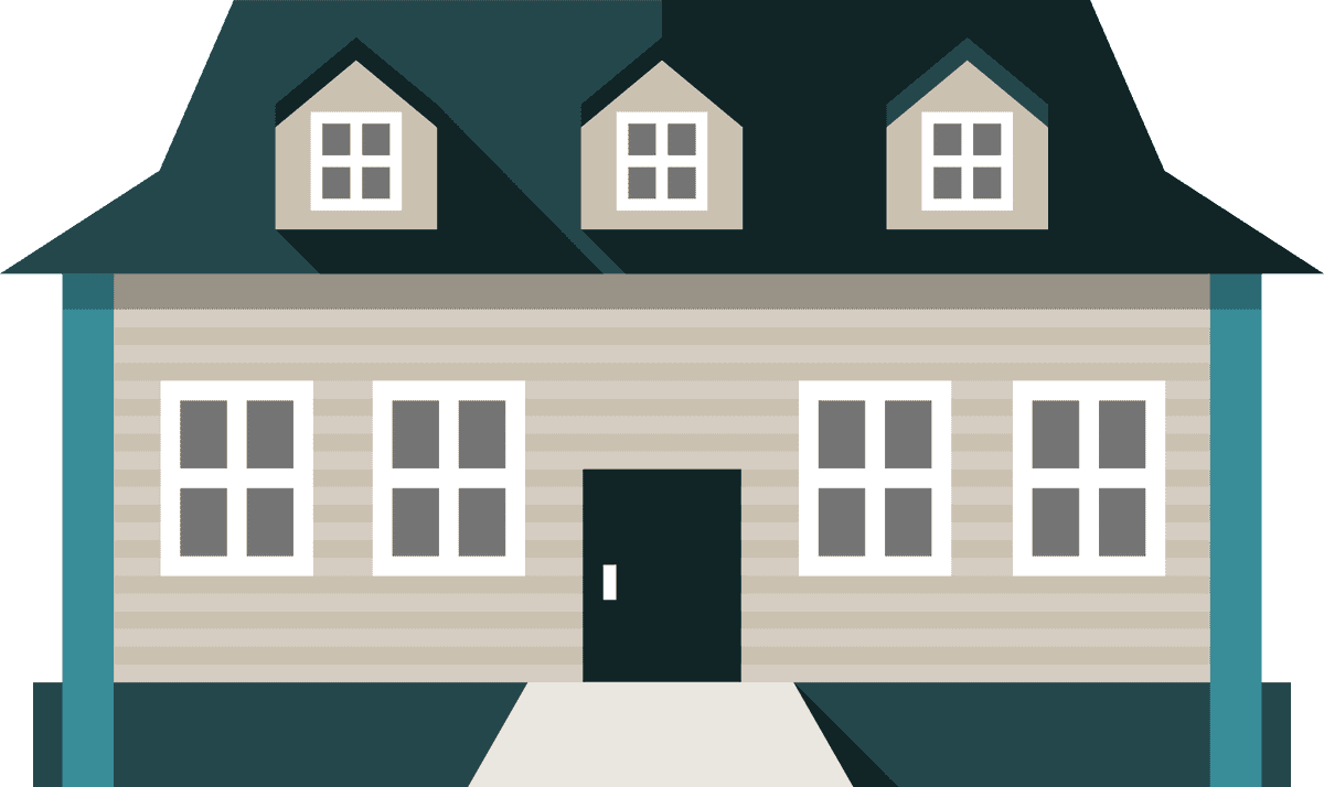 flat residential house illustration featuring a classic facade and inviting entrance for modern homes