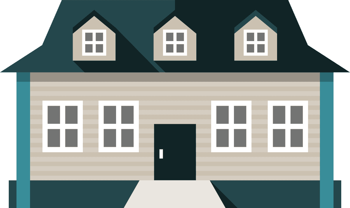 flat residential house illustration