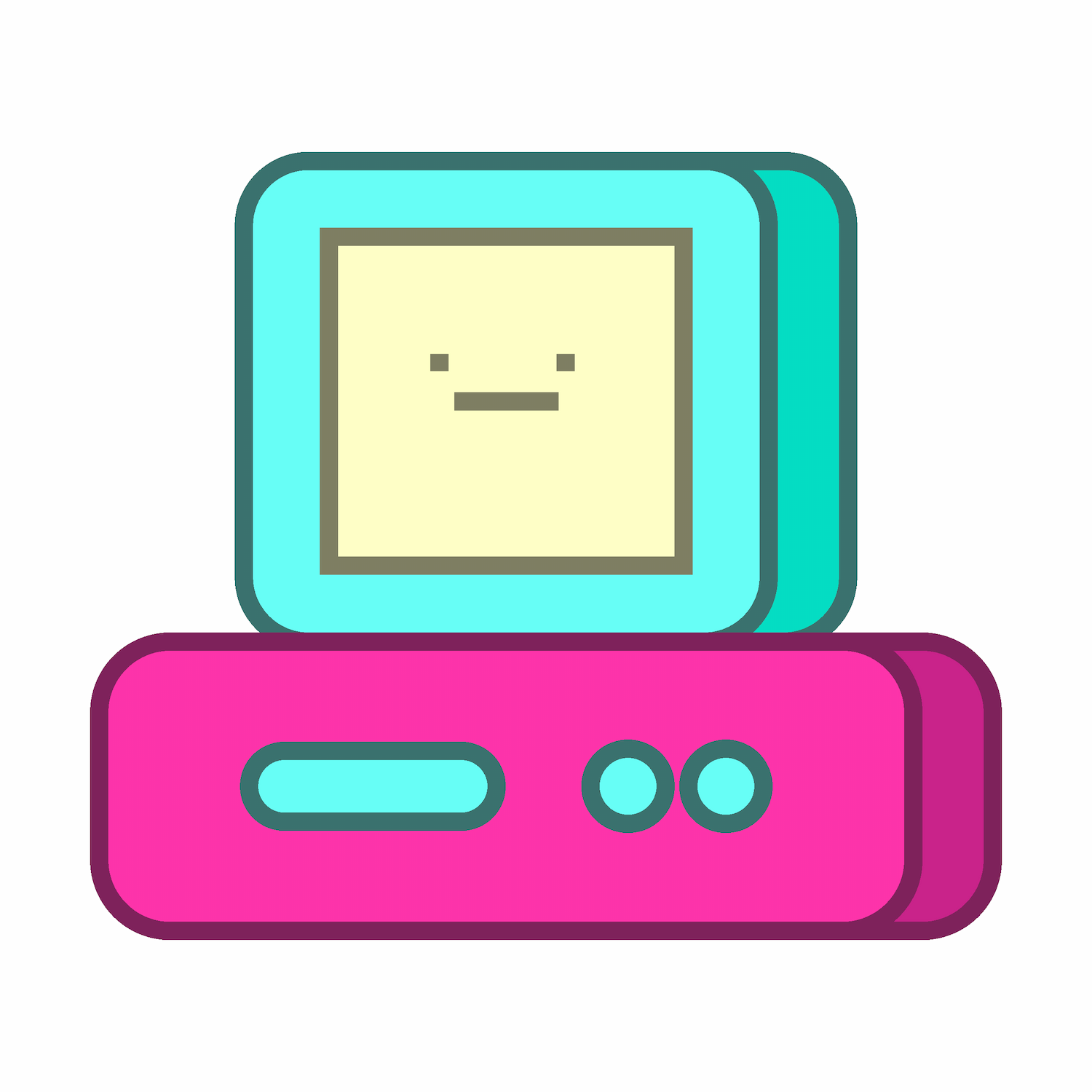 retro computer screen icon with happy face