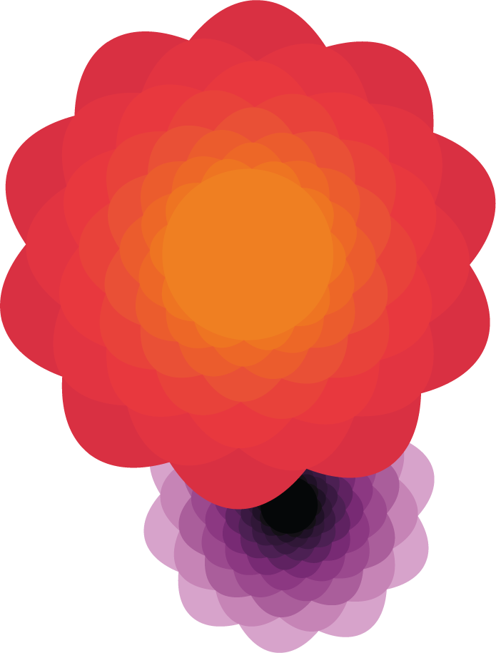 isolated floral ornament design with vibrant colors and layered petal effects for modern decor
