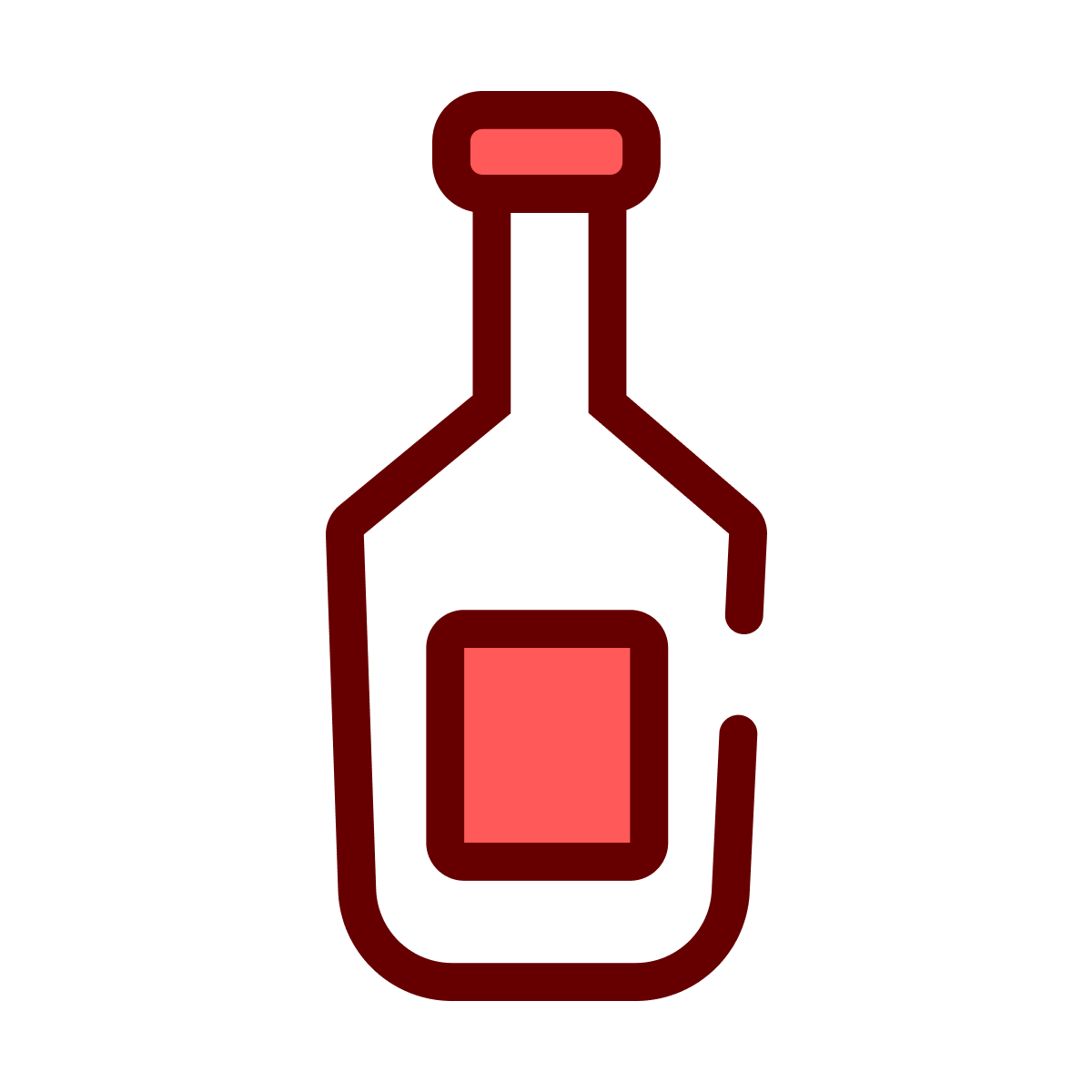 retro ketchup bottle icon minimal style