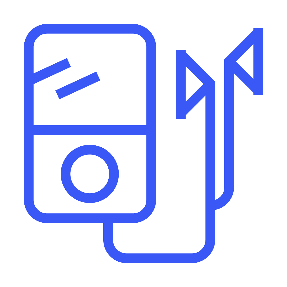 retro mp3 player icon in line art style