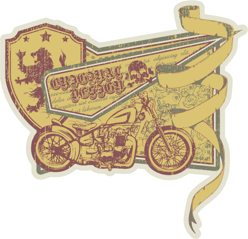 retro personality label vector for motorcycle enthusiasts with vintage style elements