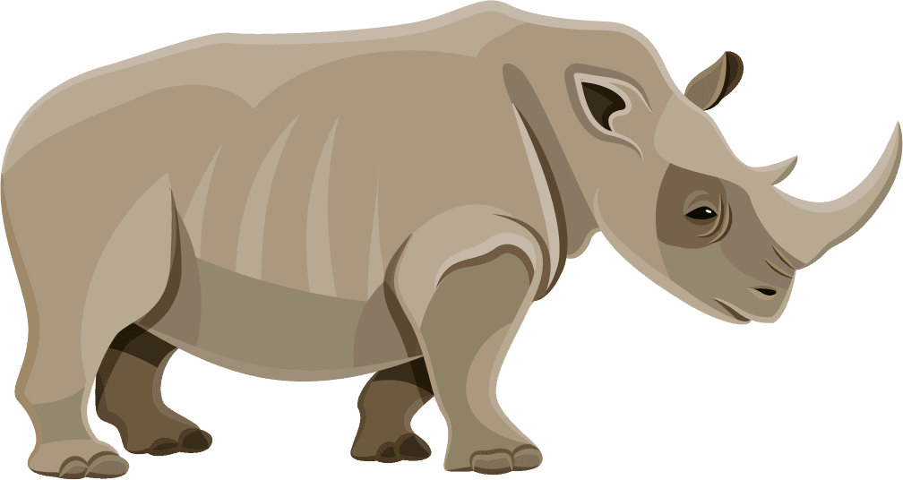 rhino africa icons set