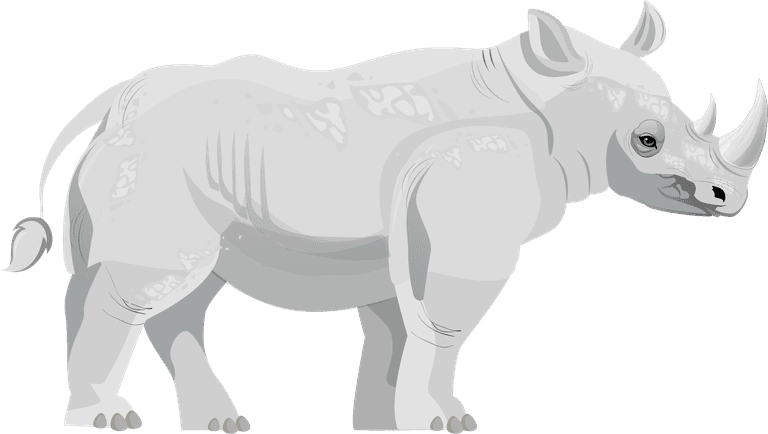 rhino rhino species icons grey sketch