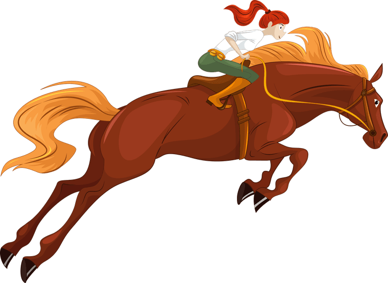 ride a horse horseback icons motion cartoon sketch