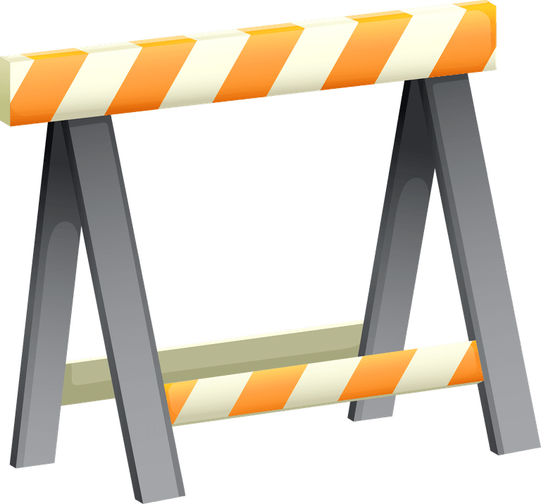road barrier different items and safety equipment for traffic illustration