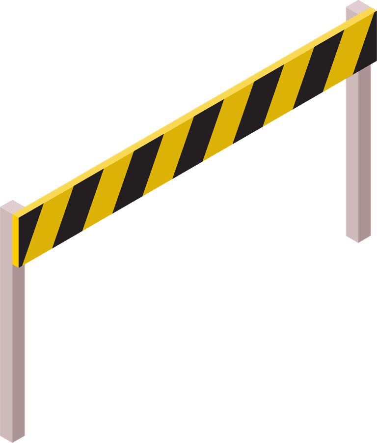road barrier isometric under construction barrier set illustration isolated on white background