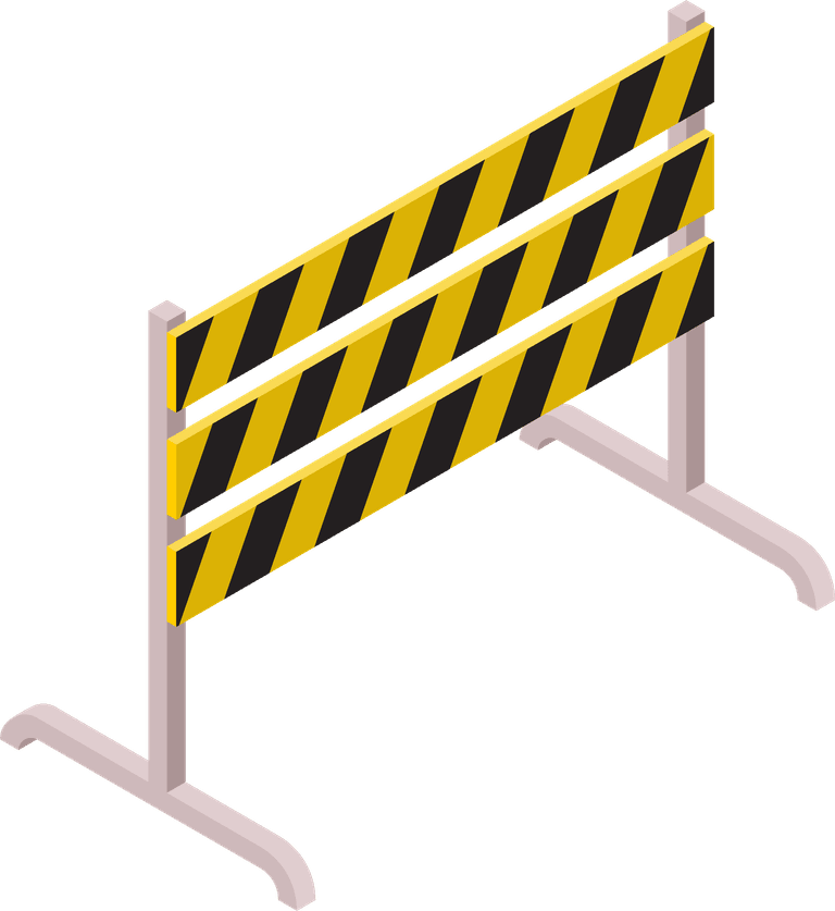 road barrier isometric under construction barrier set illustration isolated on white background