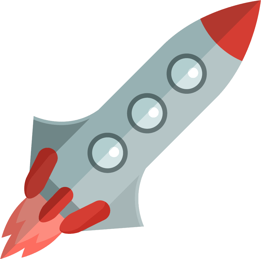 flat styled rocket icon illustration
