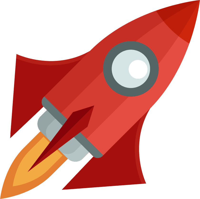 flat styled rocket icon illustration