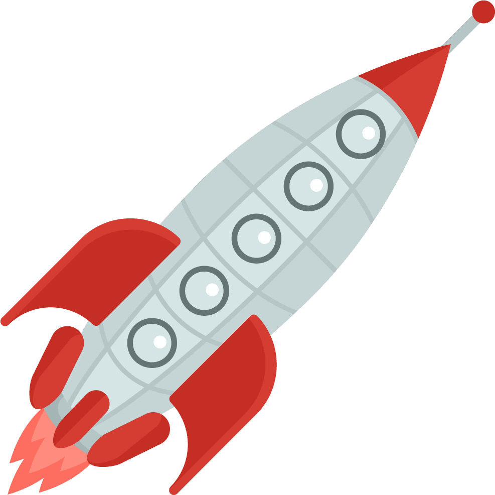 flat styled rocket icon illustration for creative projects and space-themed applications