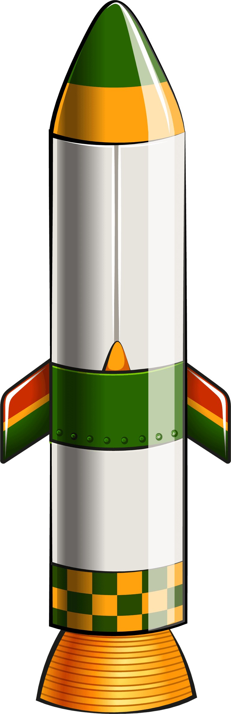 rocket illustration of a group of colorful rockets on a white background